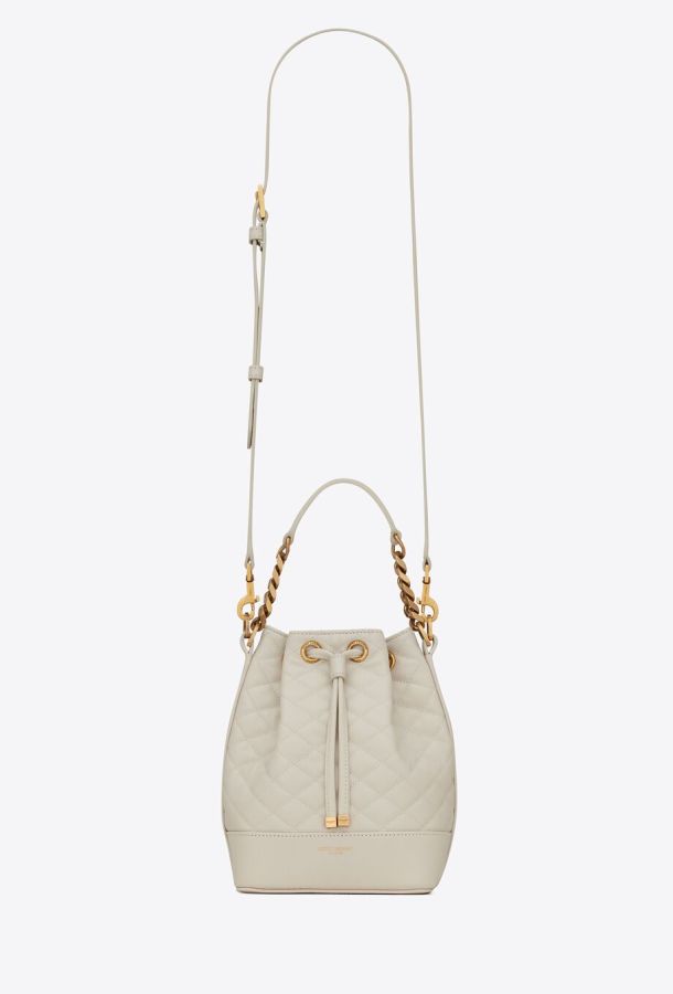 YSL emmanuelle small bucket bag in quilted lambskin