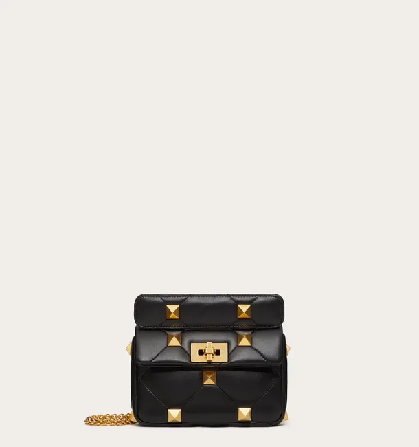 Valentino SMALL ROMAN STUD THE SHOULDER BAG IN NAPPA WITH CHAIN